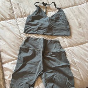 alaphalete alphalux shorts and sports bra